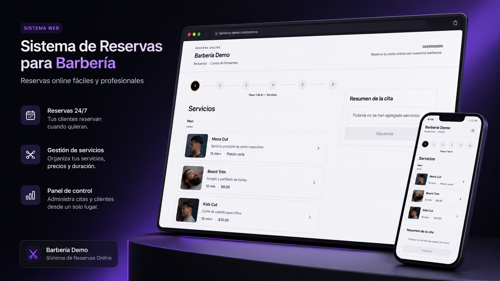 Reservas para barberías